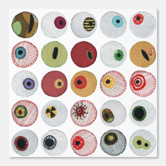 Geborduurde regenboogoogbollen behang (Voorkant)