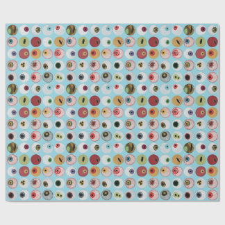 Geborduurde regenboogoogbollen cadeaupapier