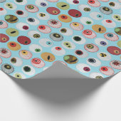 Geborduurde regenboogoogbollen cadeaupapier (Hoek)