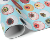 Geborduurde regenboogoogbollen cadeaupapier (Rol Hoek)