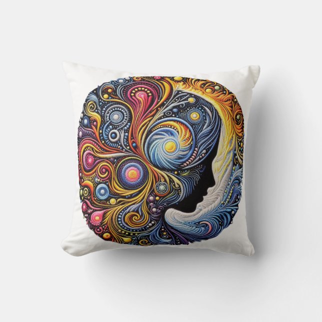 Geborduurde ritmes: een folk art symfonie kussen (Voorkant)