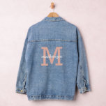 Geborduurde Roze Initiële Letter Persoonlijk Denim Jacket<br><div class="desc">Geborduurde Roze Initiële Letter Persoonlijke Denim Jas</div>
