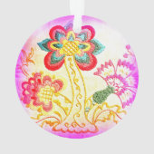 geborduurde roze palmboom ornament (achterkant)