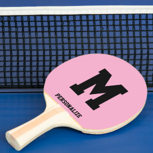 Geborduurde roze pingpongtafel tennisracket tafeltennisbatje