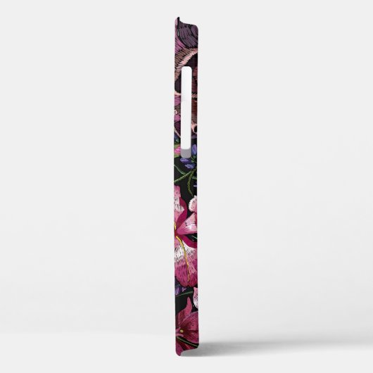 Geborduurde schedel: Gotisch Orchidee Patroon Case-Mate iPhone Case (Achterkant / Links)