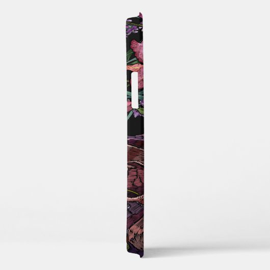 Geborduurde schedel: Gotisch Orchidee Patroon Case-Mate iPhone Case (Achterkant / Rechts)