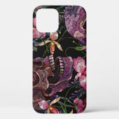 Geborduurde schedel: Gotisch Orchidee Patroon Case-Mate iPhone Case (Achterkant)