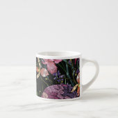 Geborduurde schedel: Gotisch Orchidee Patroon Espresso Kop (Rechts)