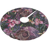 Geborduurde schedel: Gotisch Orchidee Patroon Kerstboom Rok (Gekanteld)