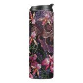 Geborduurde schedel: Gotisch Orchidee Patroon Thermosbeker (Gedraaid links)