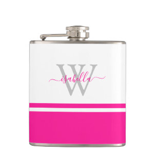 Geborduurde Script Roze Fles Heupfles