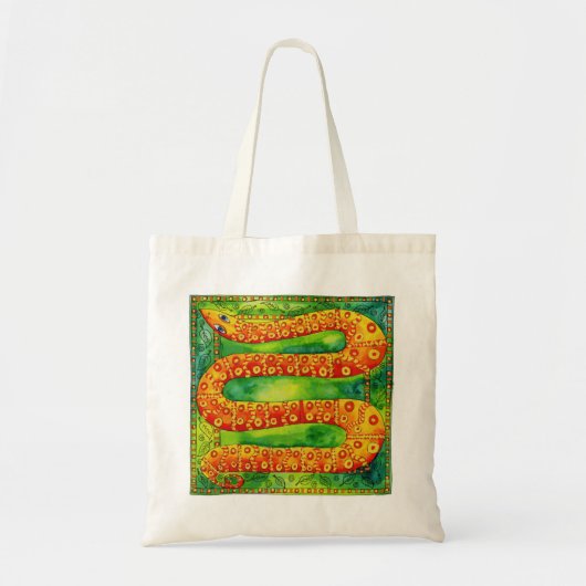 Geborduurde Slang Aquarel Illustratie Tote Bag (Voorkant)
