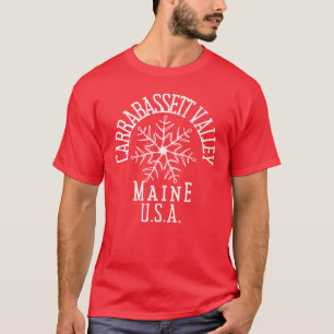 Geborduurde Snowflake Rabassett Maine USA Wit T-shirt