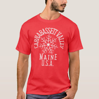 Geborduurde Snowflake Rabassett Maine USA Wit T-shirt