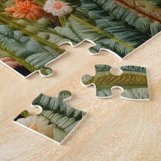 Geborduurde Spring Wildflowers Jigsaw Puzzel (Zijkant)