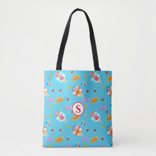 Geborduurde strandpooltas tote bag