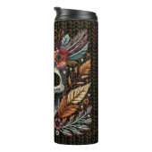 Geborduurde Sugar Skull Herfst Flowers Pastel Goth Thermosbeker (Geroteerd rechts)
