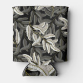 Geborduurde takken: zwart-wit print. blikjeskoeler (Voorkant)