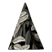 Geborduurde takken: zwart-wit print. feesthoedjes (Rechts)