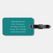 Geborduurde Teal en Witte Texas Bagagelabel (Achterkant horizontaal)