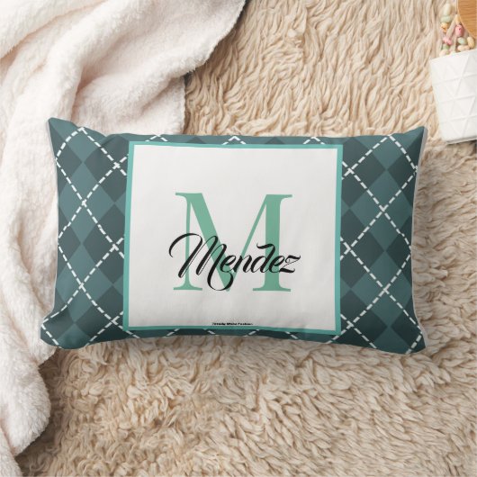 Geborduurde Tealruitspillow Kussen (Deken)