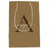 Geborduurde Tortilla Bruin Goud | Minimaal Elegant Medium Cadeauzakje (Voorkant)