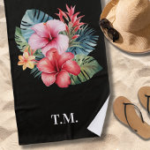 Geborduurde Tropische Bloemen Strandlaken