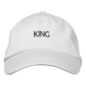 Geborduurde Visor King Text Naam Wit Pet (Voorkant)