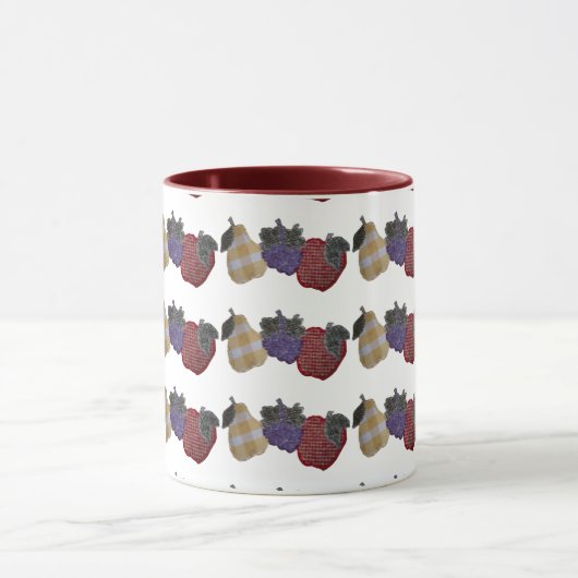 geborduurde vruchten (cranberry) mok (Midden)