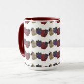 geborduurde vruchten (cranberry) mok (Voorkant links)