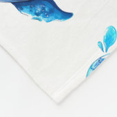 Geborduurde walvissen fleece deken (Hoek)