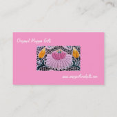 Geborduurde waterlelie in Kalocsai-stijl Visitekaartje (Achterkant)