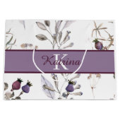 Geborduurde waterverf bloemengeschenktas groot cadeauzakje (Voorkant)