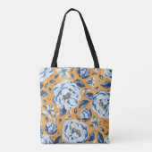 Geborduurde waterverf bloementas tote bag (Achterkant)