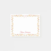 Geborduurde Waterverf Gele Roze Bloemen Bloemstuk Post-it® Notes (Voorkant)
