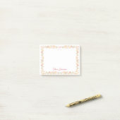Geborduurde Waterverf Gele Roze Bloemen Bloemstuk Post-it® Notes (Op bureau)