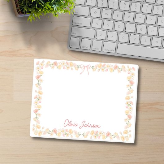Geborduurde Waterverf Gele Roze Bloemen Bloemstuk Post-it® Notes