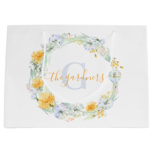 Geborduurde Waterverf Paardenbloem Cadeautas (Voorkant)