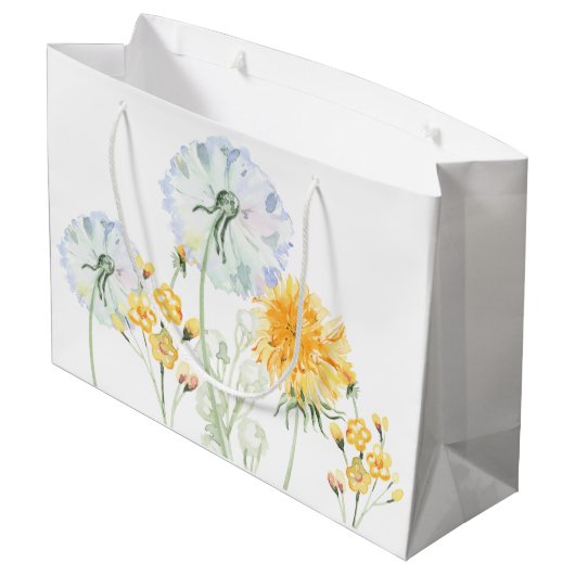 Geborduurde Waterverf Paardenbloem Cadeautas (Achterkant Gekanteld)