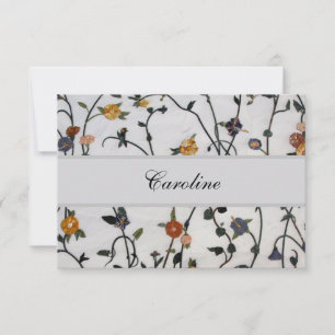 Geborduurde Wijnranken Platte Bedankkaart