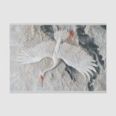 Geborduurde Witte Kraan Vogel Serene BV9 Decoupage Tissuepapier (Voorkant)