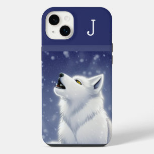 Geborduurde Witte Wolf Huilend
