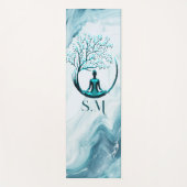 Geborduurde yogamatten met monogram yogamat (Voorkant)