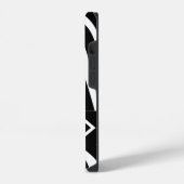 Geborduurde zebraprint zwarte en witte strepen iPhone hoesje (Linkerkant)