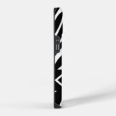 Geborduurde zebraprint zwarte en witte strepen iPhone hoesje (Rechterkant)