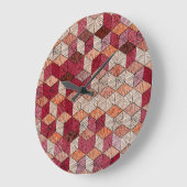 Geborduurde zeshoeken: Bohemian Patchwork Print. Grote Klok (Hoek)