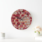 Geborduurde zeshoeken: Bohemian Patchwork Print. Grote Klok (Huis)