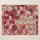 Geborduurde zeshoeken: Bohemian Patchwork Print. Sherpa Deken (Voorkant (horizontaal))