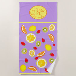 Geborduurde Zesty Summer Fruits Strandlaken