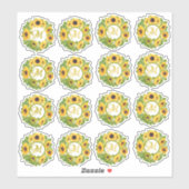 Geborduurde zonnebloemenpatroon decoratief sticker (Vel)